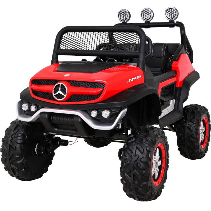 Mercedes Benz Unimog dla dzieci Terenowy Czerwony + Napęd 4x4 + Pilot