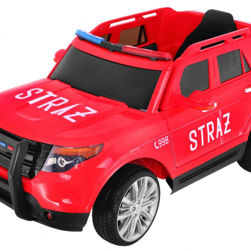 Auto SUV Straż Pożarna na akumulator dla dzieci + Syreny + Światła + Megafon + Pilot