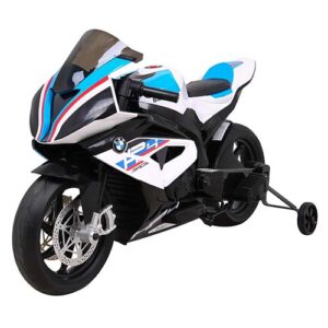 Motor BMW HP4 na akumulator dla dzieci Biały + Pomocnicze kółka + Wolny Start + EVA + MP3 LED
