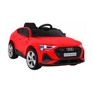Auto na akumulator Audi E-Tron Czerwony, Z Pilotem, Napęd 4x4, Wolny Start, LED
