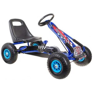Gokart Speed Air na pedały dla dzieci - Niebieski, z Pompowanymi Oponami