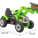 Dziecięcy Traktor Spychacz 12V zielony 3