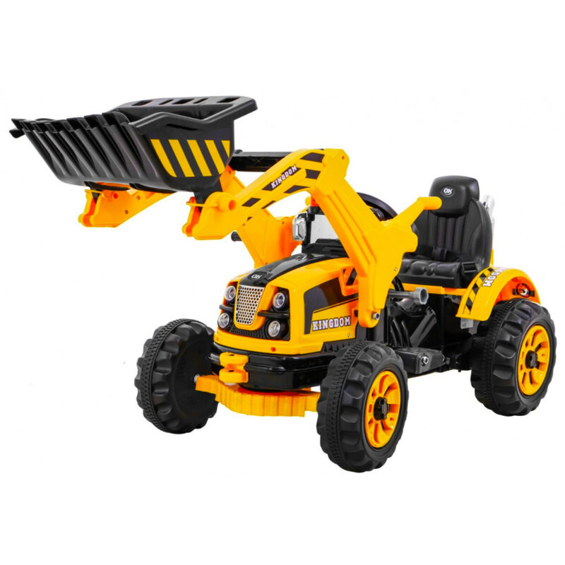 Spychacz na Akumulator Dla Dzieci – Żółty Traktor z Ruchomą Łyżką i 2 Prędkościami