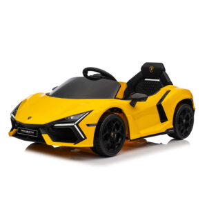 Lamborghini Revuelto Dla Dzieci – Żółty Licencjonowany Elektryczny Pojazd 12V z Kołami EVA i Skórzanym Fotelem