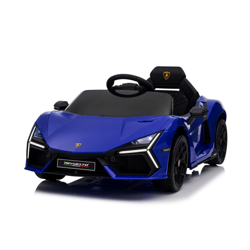 Lamborghini Revuelto Dla Dzieci – Niebieski Licencjonowany Elektryczny Pojazd 12V z Kołami EVA i Skórzanym Fotelem