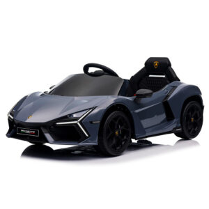 Lamborghini Revuelto Dla Dzieci – Szary Licencjonowany Elektryczny Pojazd 12V z Kołami EVA i Skórzanym Fotelem