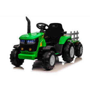 Mega Traktor HL‑3388 na Akumulator z Przyczepą Zielony – 2 Silniki, Miękkie Siedzenie, Pilot 2.4 GHz