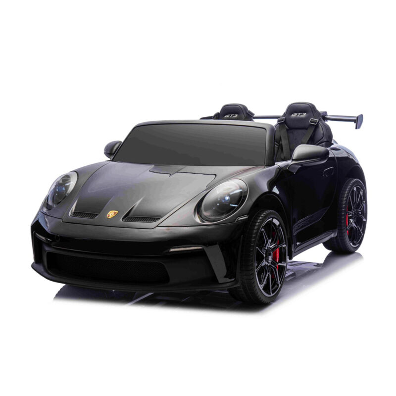 Pojazd Dla Dzieci Porsche 911 GT3 Czarny  – Podwójne Siedzenie, Koła EVA, Światła LED, Audio
