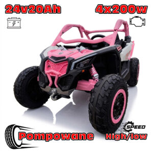 Buggy Maverick Turbo RR Ultimate Różowy – Pompowane Koła, 24V20ah, 4x200W, 2 tryby jazdy