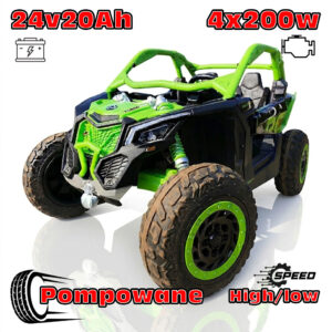 Buggy Maverick Turbo RR Ultimate Zielony– Pompowane Koła, 24V20ah, 4x200W, 2 tryby jazdy