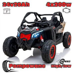 Buggy Maverick Turbo RR Ultimate Czarny – Pompowane Koła, 24V20ah, 4x200W, 2 tryby jazdy