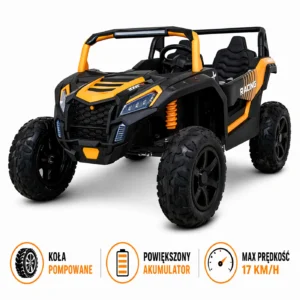 Buggy ATV Strong Racing Pro Terrain Złoty 24V 2-osobowy – Pompowane Koła, 17 km/h, Auto na Akumulator dla Dzieci 3–8 lat