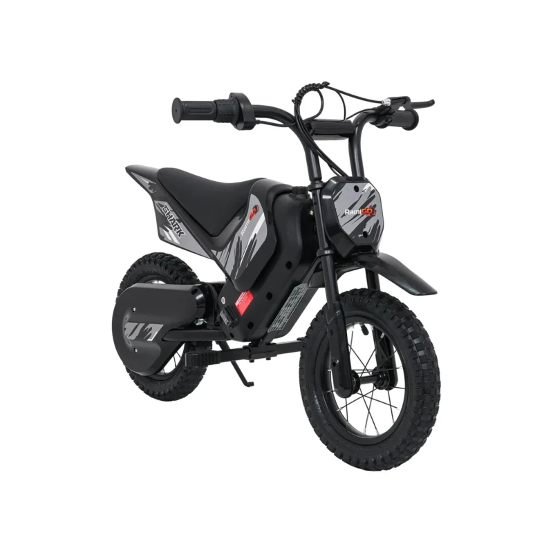 SHARK Czarny – Elektryczny Motor Terenowy dla Dzieci z Silnikiem 150W i Pompowane koła 15 km/h