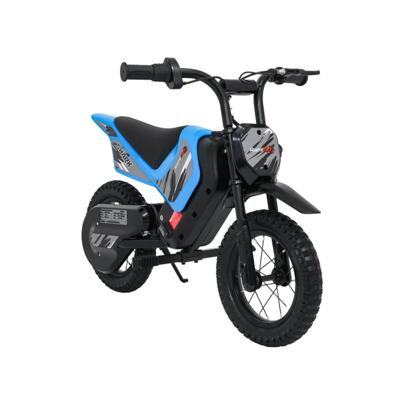 SHARK Niebieski – Elektryczny Motor Terenowy dla Dzieci z Silnikiem 150W i Pompowane koła 15 km/h